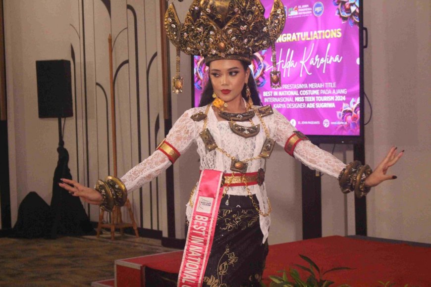 Tampilkan Keanggunan Budaya Lampung di Panggung Internasional, Hilda Karolina Raih Penghargaan Best National Costume di Miss Teen Tourism 2024