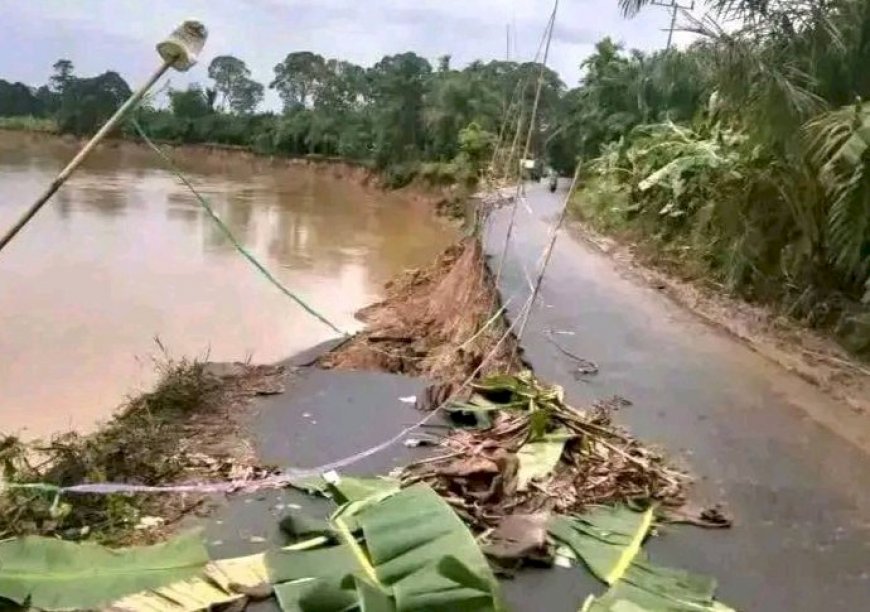 Longsor Parah di Kabupaten Muratara, Jalan Penghubung Terjun ke Sungai Rawas
