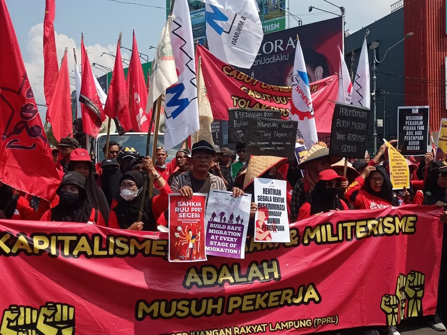 Peringati May Day 2025 Ratusan Buruh Lampung Turun ke Jalan Tuntut Keadilan dan Upah Layak